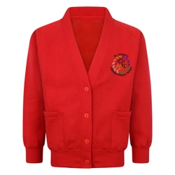 St. Joseph's Catholic Primary School Embroidered Cardigan, Red
