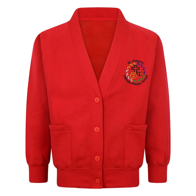 product Image for St. Joseph's Catholic Primary School Embroidered Cardigan, Red