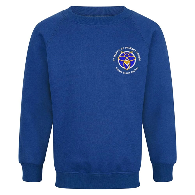 product Image for St. Mary's Catholic Primary School (Richmond) Embroidered Sweatshirt, Royal blue