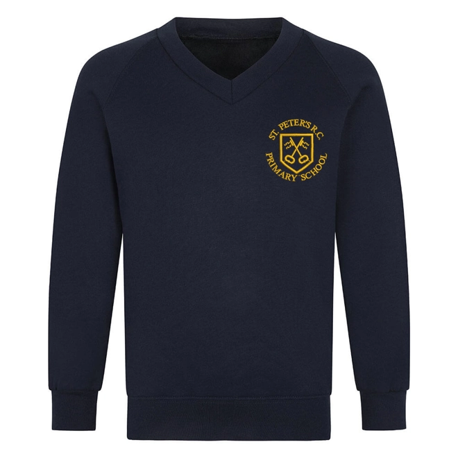 product Image for St. Peter's VC Academy Embroidered V-neck Sweatshirt, Navy blue