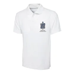 Tadcaster Grammar School Embroidered White Polo Shirt