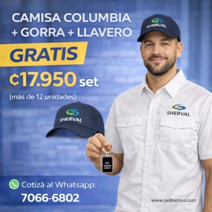 Set Corporativo Columbia Manga Corta + Gorra + Llavero (Gratis) -  (₡17,950)