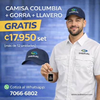 Set Corporativo Columbia Manga Corta + Gorra + Llavero (Gratis) -  (₡17,950)