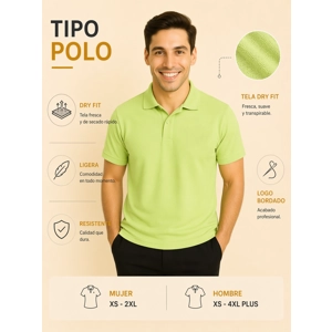 Tipo Polo Dry Fit verde claro ₡4850 (mas de 6 unidades)