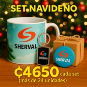 Set Navideño – Taza + Llavero + Broche Personalizado  ₡4650c/u (24 sets)