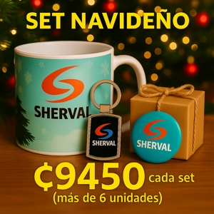 Set Navideño – Taza + Llavero + Broche Personalizado  ₡9450c/u (6 sets)