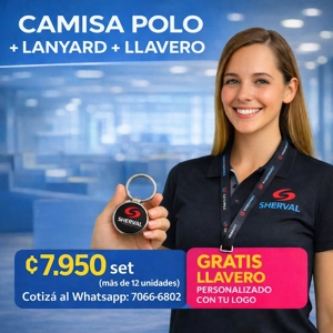 Set Camisa Polo + Lanyard + Llavero (Regalía) - ₡7950 c/u (,12 unidades)