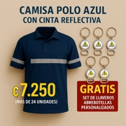 Camisa Polo con Cinta Reflectiva Logo Personalizado (24 unidades)