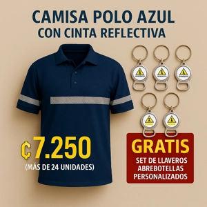 Camisa Polo con Cinta Reflectiva Logo Personalizado (24 unidades)