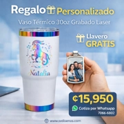 Vaso Térmico 30oz Blanco con acabado Tornasol – Personalizado Grabado Láser