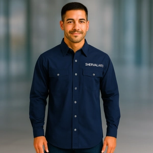 Camisa Tipo Columbia – Manga Larga - Azul Navy - ₡17500 c/u (mas de 6 unidades)