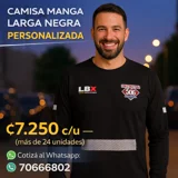 Camisa Manga Larga Negra Dry Fit con C..