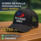 Gorra de Malla Color Negro Logo Person..