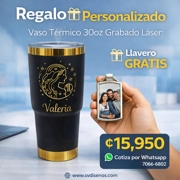 Vaso Térmico 30oz Negro con acabado Dorado – Personalizado Grabado Láser