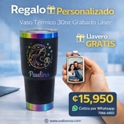 Vaso Térmico 30oz Negro con acabado Tornasol – Personalizado Grabado Láser