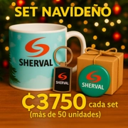 Set Navideño – Taza + Llavero + Broche Personalizado  ₡3,750 c/u (50 sets)