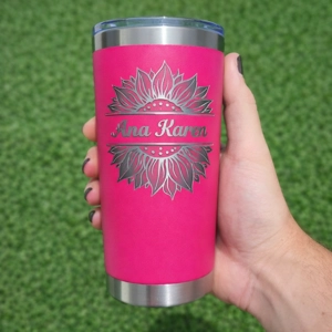 Vaso Térmico 20oz Fucsia – Nombre Personalizado Grabado Láser