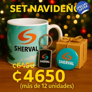 Set Navideño – Taza + Llavero + Broche Personalizado  ₡4650 c/u (12 sets)