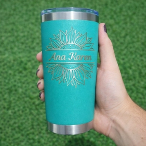 Vaso Térmico 20oz Turquesa – Nombre Personalizado Grabado Láser