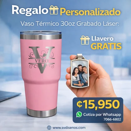 Vaso Térmico 30oz – Nombre Personalizado Grabado Láser