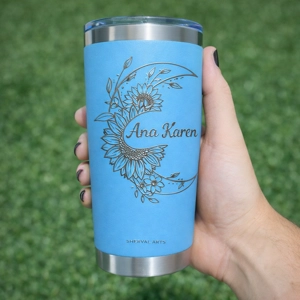 Vaso Térmico 20oz Celeste – Nombre Personalizado Grabado Láser