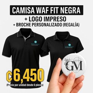 Camisa Polo Logo Impreso + Broche Personalizado (set 6 unidades)