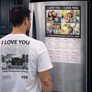 Calendario Imán Personalizado 2026 – Collage de Fotos - Tamaño Carta