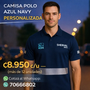 Camisa Polo Azul Navy con Cinta Reflectiva – ₡8950 (más de 12 unidades)