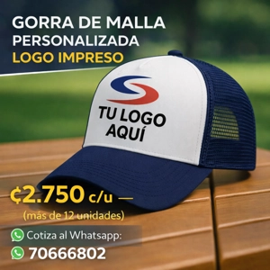 Gorra de Malla Color Azul Navy Logo Personalizado -₡2750 (12 unidades)
