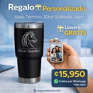 Vaso Térmico 30oz – Nombre Personalizado Grabado Láser