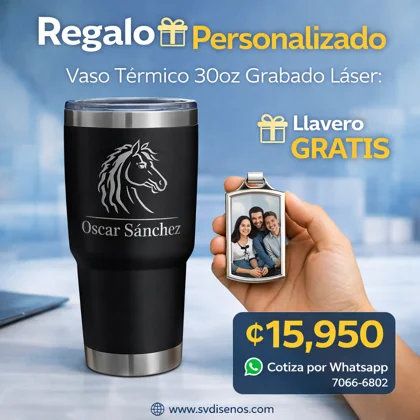 Vaso Térmico 30oz – Nombre Personalizado Grabado Láser