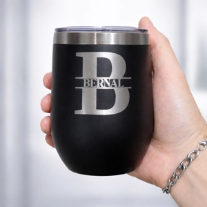 Vaso Térmico 12oz Negro – Estilo Huevera | Grabado Láser Premium