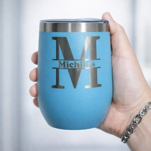 Vaso Térmico 12oz Celeste – Estilo Huevera | Grabado Láser Premium