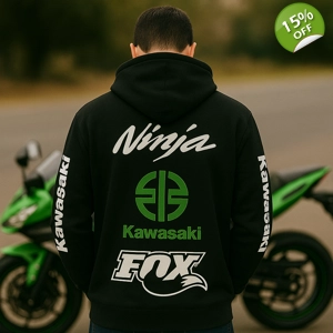 Hoodie Kawasaki Ninja x FOX – Edición Premium