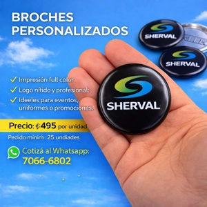 Set 25 Broches 58mm Personalizados - ₡495 c/u (mas de 25 unidades)