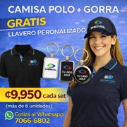 Set Camisa Polo + Gorra + Llavero Personalizado - ₡9950 c/u (6 unidades)