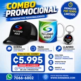 Combo Empresarial: Gorra + Taza + Llav..