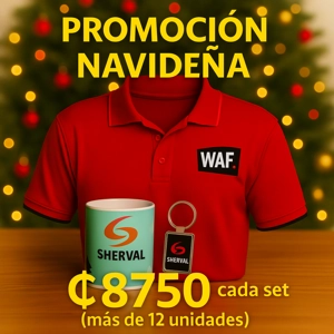 Set Camisa Tipo Polo + Taza + Llavero Personalizado - ₡8750 c/u (,12 unidades)