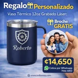 Vaso Térmico 12oz Azul Navy con Agarre..