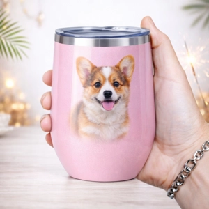 Vaso Coctelero de Acero Inoxidable Rosado (12oz) – Diseño Impreso