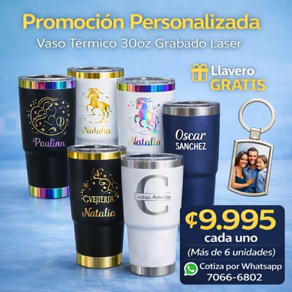 Set 6 Vasos Térmicos 30oz -   Personalizado Grabado Láser