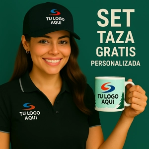 Set Camisa Polo + Gorra + Taza 11oz Personalizado - ₡8,950 c/u (12 unidades)