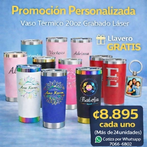 Set 24 Vasos Térmicos 20oz -   Personalizado Grabado Láser