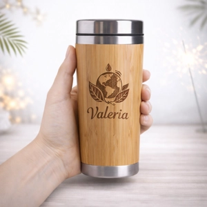Vaso Cónico de Bambú Ecológico 450 ml – Grabado Láser Personalizado