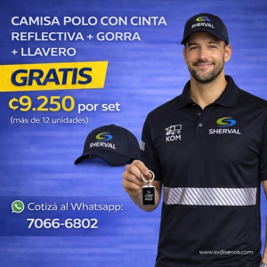Set Camisa Polo Reflectiva + Gorra + Llavero (Gratis)