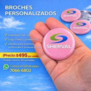 Set 25 Broches 58mm Personalizados - ₡495 c/u (mas de 25 unidades)