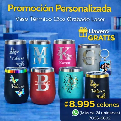 Set 24 Vasos Térmicos 12oz -   Personalizado Grabado Láser
