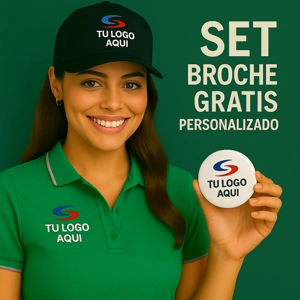 Set Camisa Polo + Gorra +Broche Personalizado - ₡8,950 c/u (12 unidades)