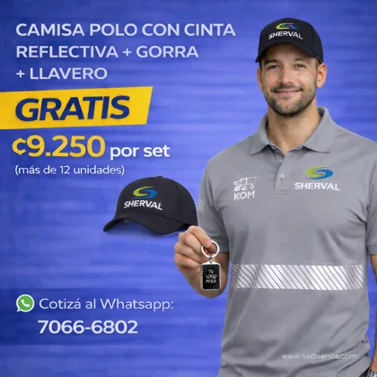 Set Camisa Polo Reflectiva + Gorra + Llavero (Gratis)