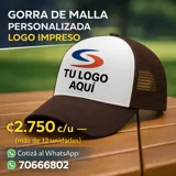 Gorra de Malla Color Cafe Logo Persona..